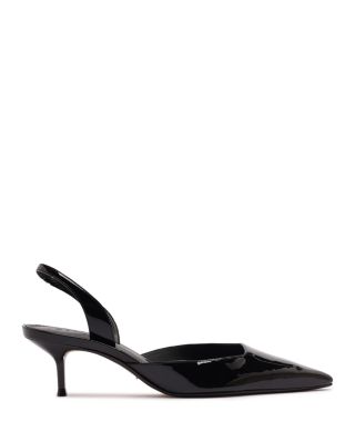Women&#39;s Paola Mid Patent Leather Slingback Pumps