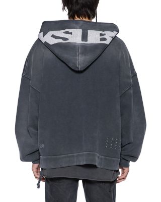 Ksubi Ace Ekcess Ink Fade Oversized Fit Zipper Hoodie