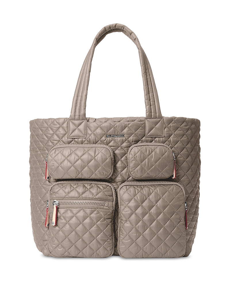 Mz Wallace Large Metro Quilted Nylon Travel Tote In Neutral