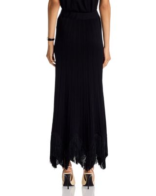 x Lani Lynn Fringe Hem Ribbed Knit Maxi Skirt