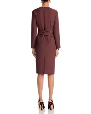 Long Sleeve Draped Tie Shift Dress