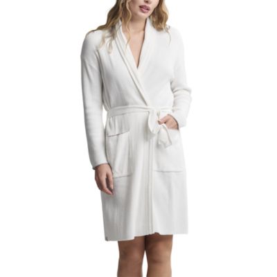Contrast Scallop Ribbed Robe