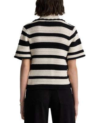 Pointelle Stripe Sweater 