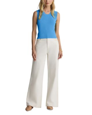 Mixed Pointelle Rib Knit Sweater 