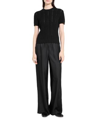 Cable Knit Short Sleeve Sweater