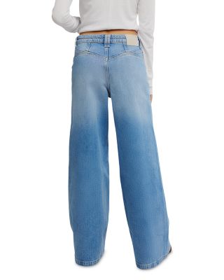 Kellee High Rise Palazzo Jeans in Plaza Blue