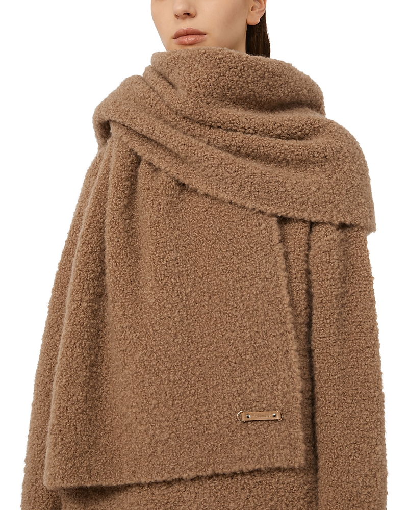 Max Mara Calabra Boucle Scarf In Brown