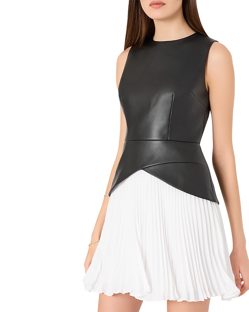 Milly Haddy Mixed Media Dress In Black
