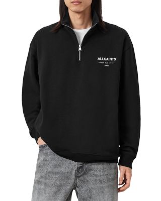 Underground Cotton Logo Print Oversized Fit Half Zip Sweatshirt