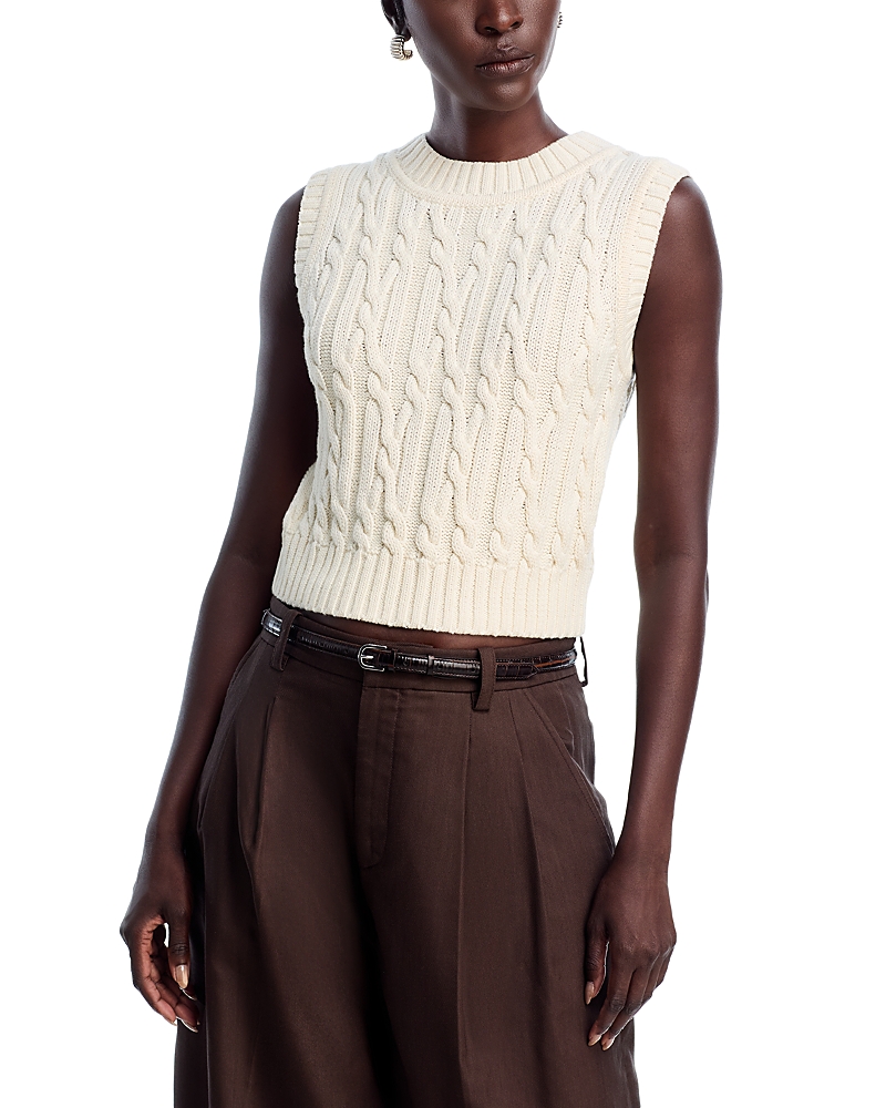 Toccin Dannie Cable Knit Shell In Neutral