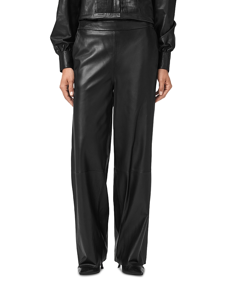 Allsaints Ash Lea Leather Pants In Black