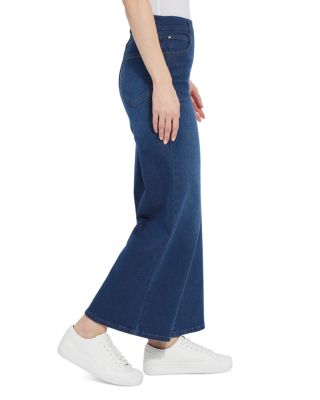 Sylvie Pull On Wide Leg Jeans in Indigo