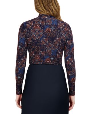 Printed Mock Neck Top 