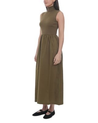 Mixed Media Turtleneck Dress