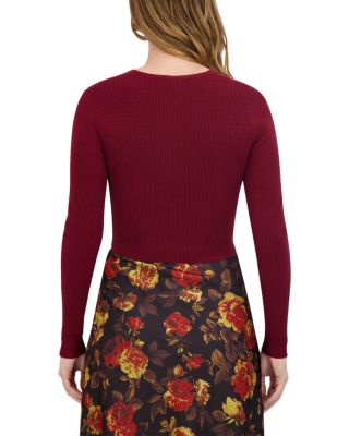 Knit Crewneck Cropped Cardigan Sweater