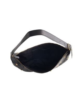 The Essential Studded Suede Curve Shoulder Bag