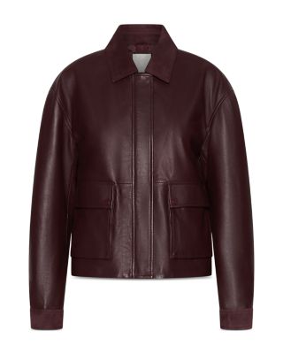 Doga Bordeaux Leather Jacket