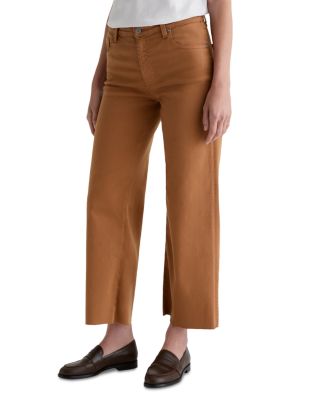 AG Saige High Rise Wide Leg Crop Jeans in Ginger