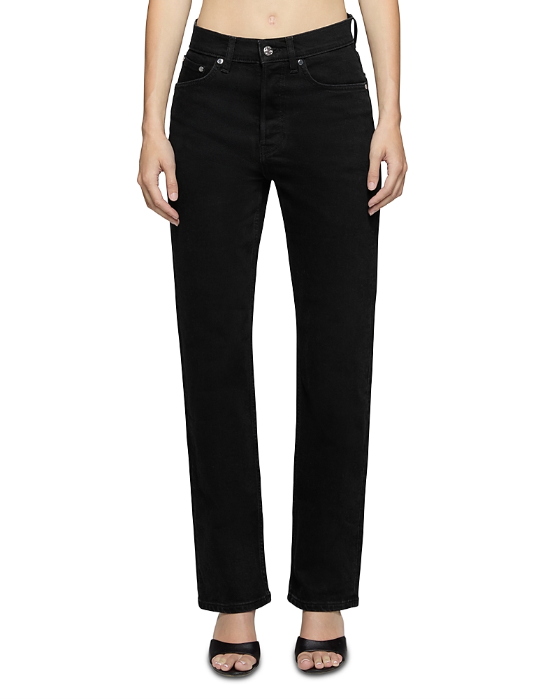 Eb Denim High Rise Straight Jeans In La Crosse In Black