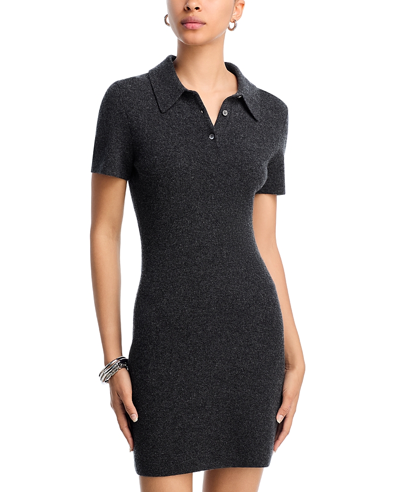 Alexander Wang T Alexanderwang. T Midweight Short Sleeve Polo Dress In Gray