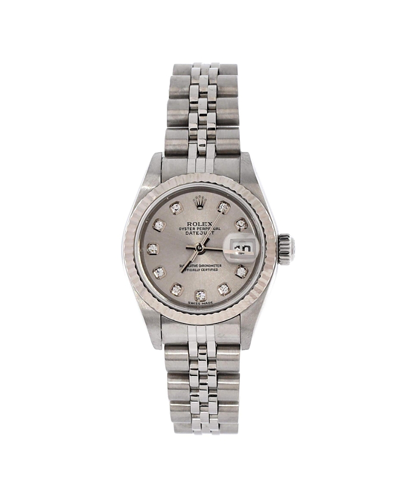 Pre-owned Pre-owned Rolex Rolex Oyster Perpetual Datejust Automatic Watch In Stainless Steel And White Gold With Dia In Silver