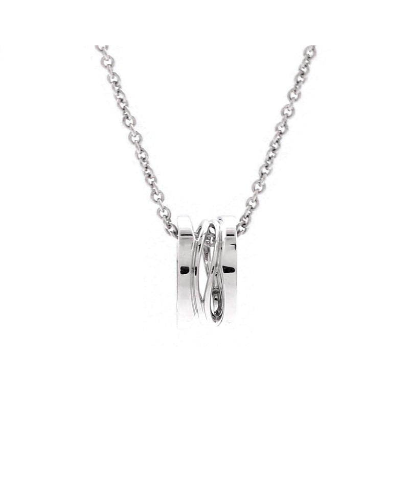 Pre-owned Pre-owned Bvlgari Bvlgari B. Zero1 Design Legend Zaha Hadid Pendant Necklace 18k White Gold