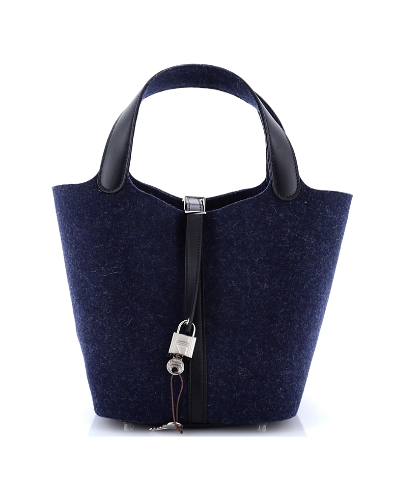 Pre-owned Pre-owned Hermes Hermes Mm Picotin Lock Bag Felt With Leather In Multi