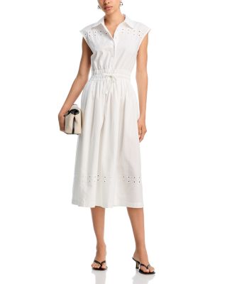 Nikita Cotton Poplin Eyelet Mide Dress
