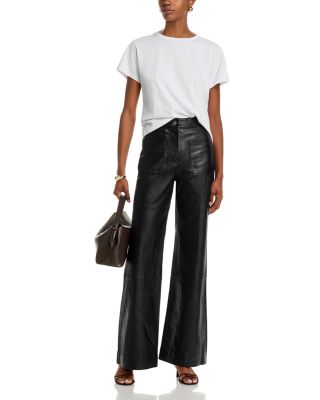 Alina Leather Flared Leg Pants