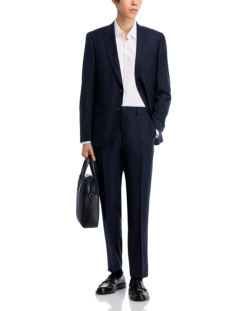 Hugo Boss Boss Huge Plaid Virgin Wool Suit In Blue