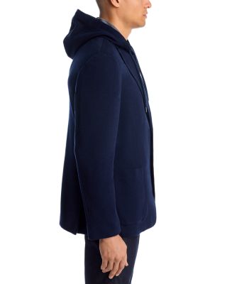 Double Face Jersey Removable Hood Slim Fit Sport Coat