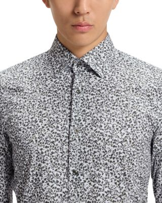 Hank Slim Fit Printed Button-Front Shirt