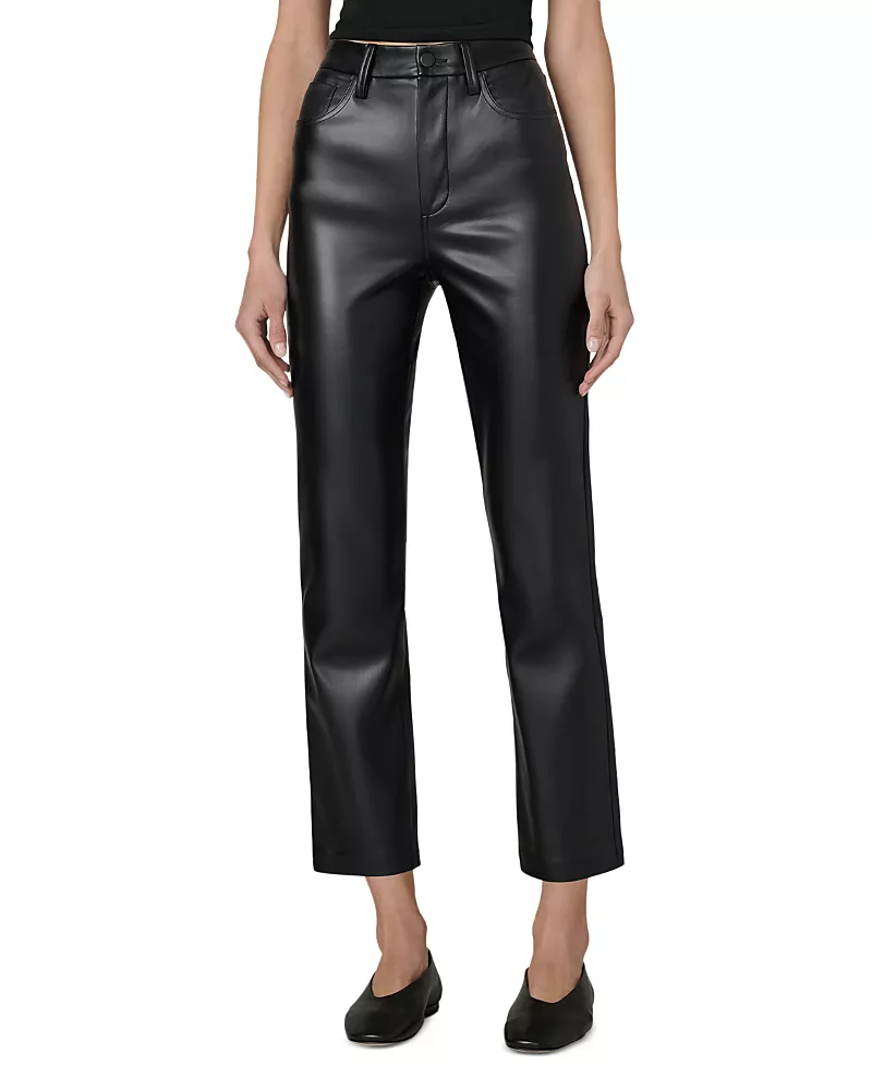 Joe's Jeans The Lyra Slim Faux Leather Jeans in Black