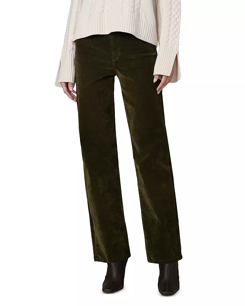 Joe's Jeans The Margot Straight Flocked Jeans in Olive