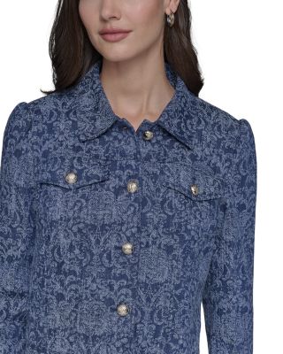 Cropped Motif Jean Jacket