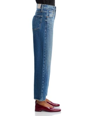 Arellia High Rise Ankle Seamed Barrel Jeans in Stones