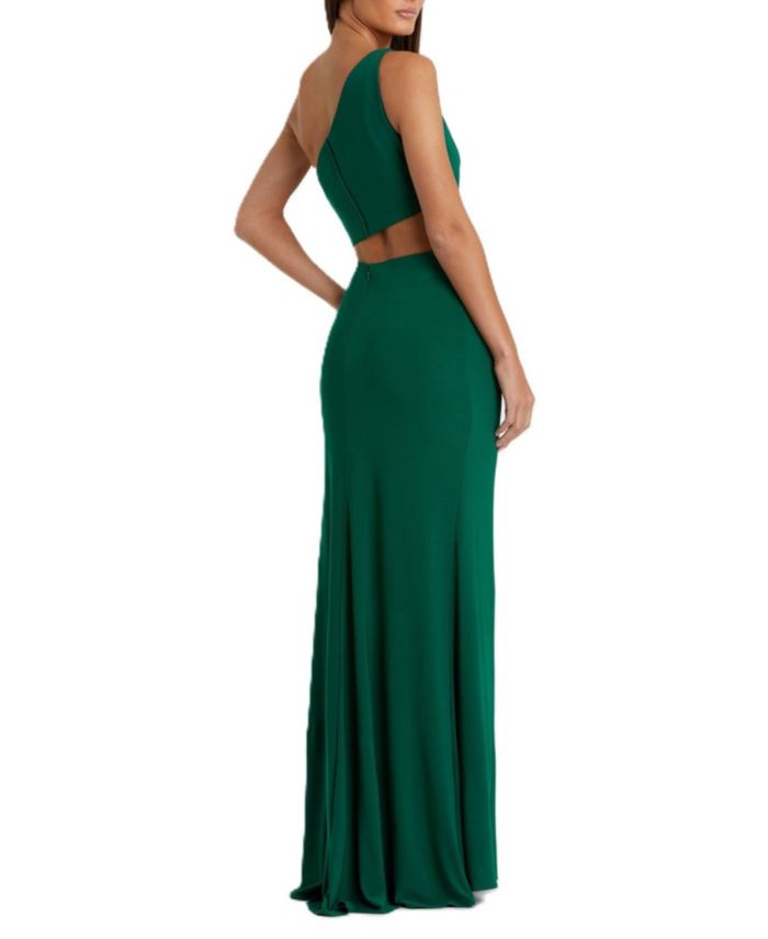 One Shoulder Ruched Cut Out Jersey Gown