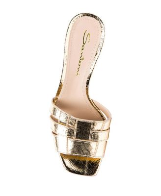 Women's Laminated Leather Mid-heel Beyond Sandals