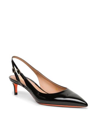 Women's Patent Leather Mid-Heel Slingback