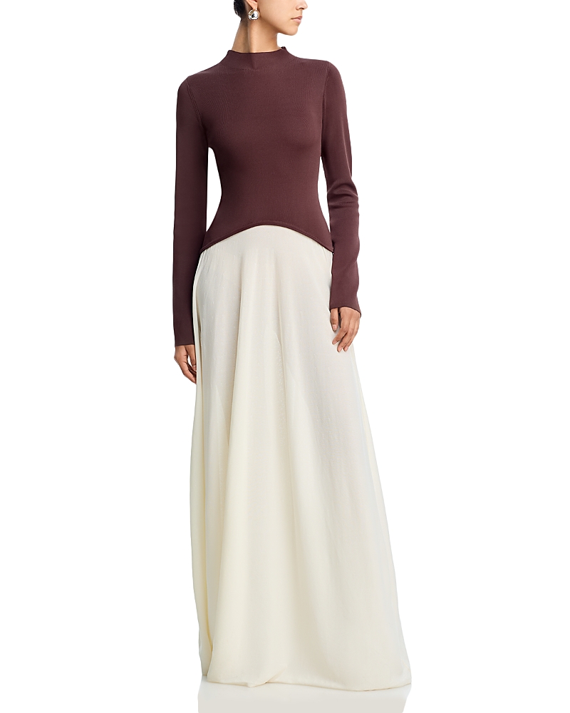 Solid & Striped The Soglio Long Sleeve Maxi Swetter Dress In White