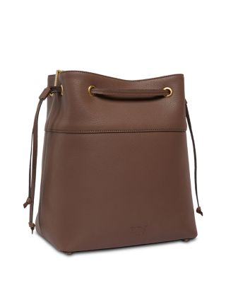 Secchiello Classic Leather Bucket Bag