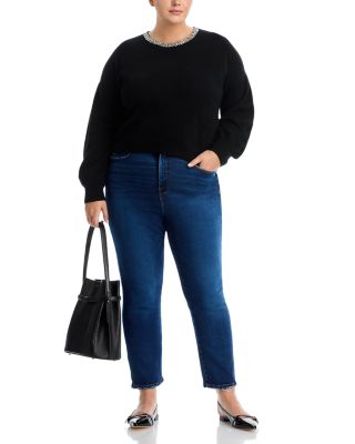 100% Cashmere Crystal Trim Crewneck Sweater - Exclusive