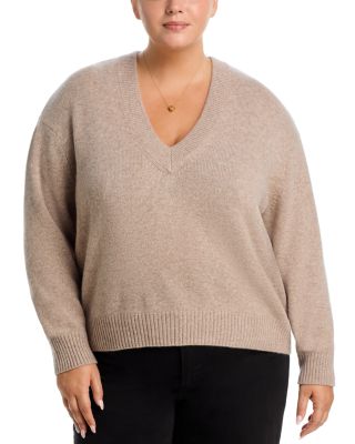100% Cashmere Drop Shoulder V Neck Sweater - Exclusive