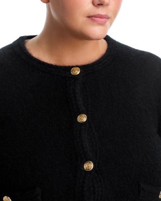 100% Cashmere Chevron Trim Cardigan - Exclusive