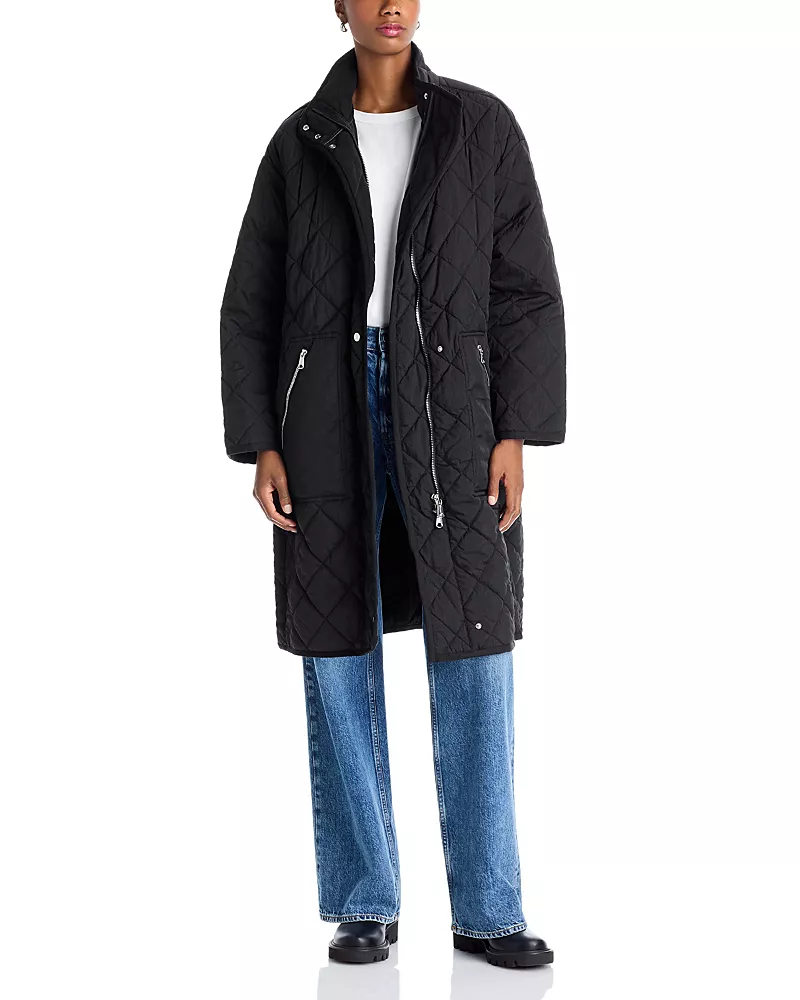 Bernardo Quilted Woven Coat