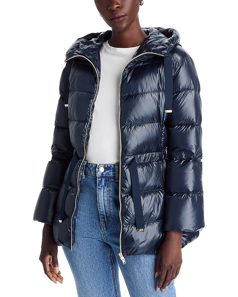 Herno Ultralight Fingertip Hooded Jacket In Blue