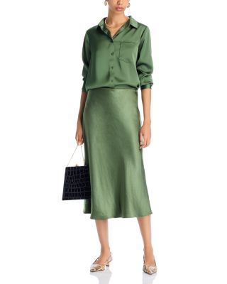 Midi Satin Slip Skirt - Exclusive