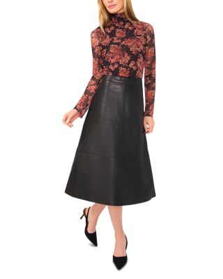 Lyndelle Leather Midi Skirt