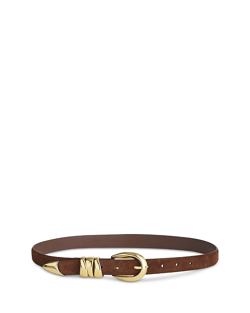 Madewell Women's Triple Keeper Suede Belt In Brown