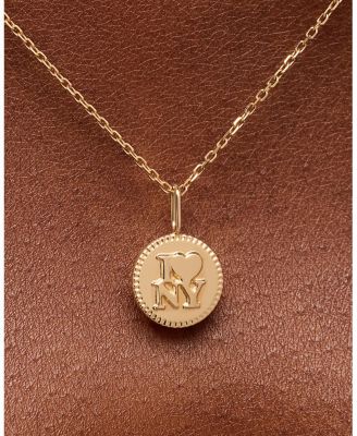  Solid Gold NYC Charm Necklace